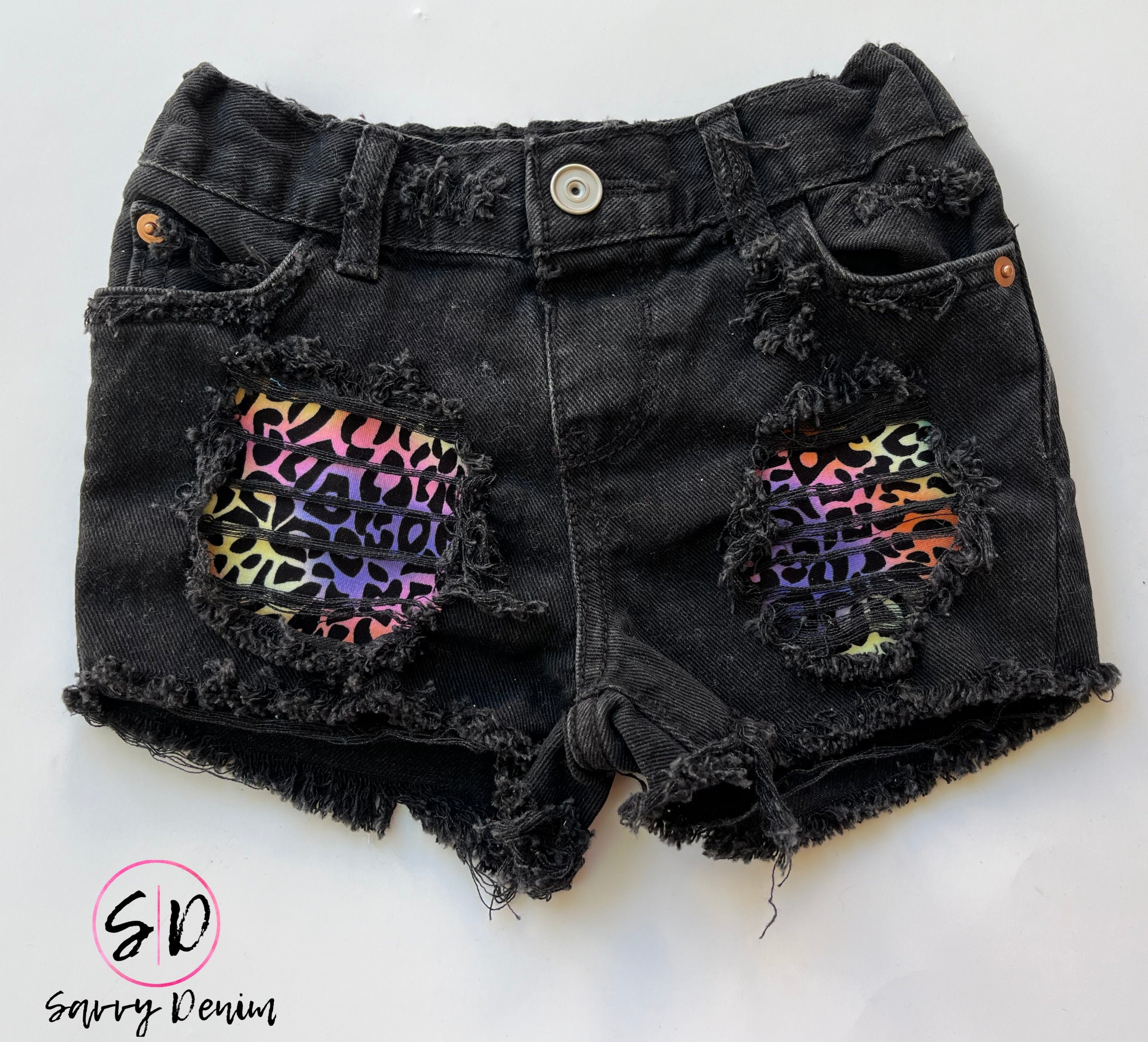 Rainbow leopard shorties