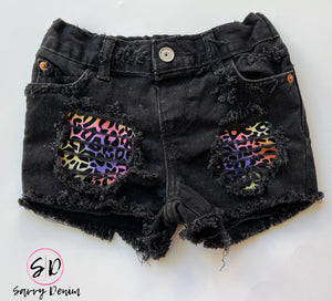 Rainbow leopard shorties