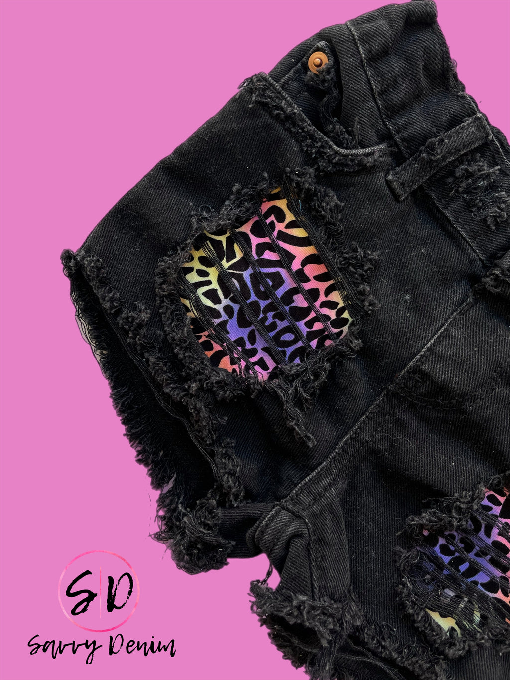 Rainbow leopard shorties