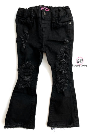 Sabrina flares- Black wash